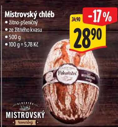 Mistrovský chléb, 500 g