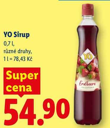YO Sirup, 0,71, různé druhy