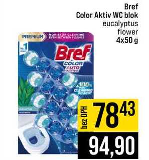 Bref Color Aktiv WC blok eucalyptus flower 4x50 g