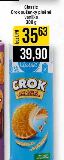 Classic Crok sušenky plněné vanilka 300 g