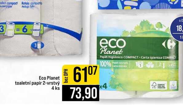 Eco Planet toaletní papír 2-vrstvý 4 ks