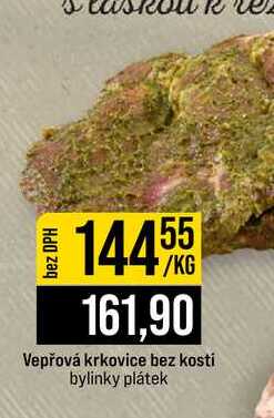 Vepřová krkovice bez kosti bylinky plátek 1kg