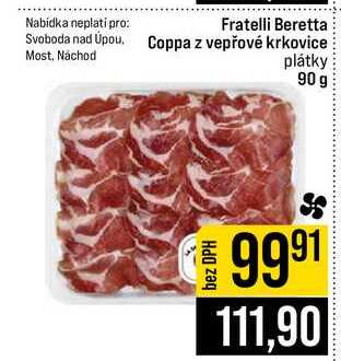 Fratelli Beretta Coppa z vepřové krkovice plátky 90 g