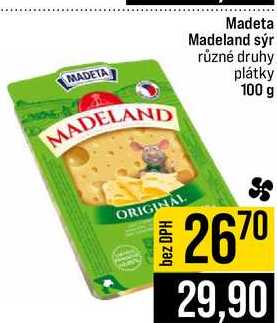 Madeta Madeland sýr různé druhy plátky 100 g