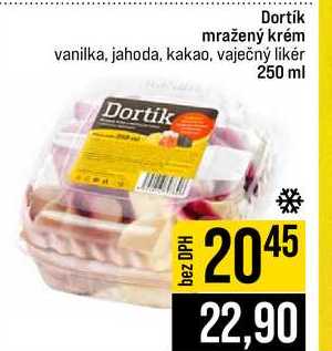 Dortík mražený krém vanilka, jahoda, kakao, vaječný likér 250 ml