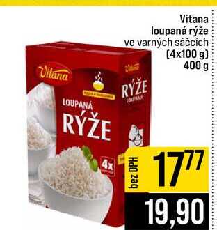 Vitana loupaná rýže ve varných sáčcích 4x100 g 400 g