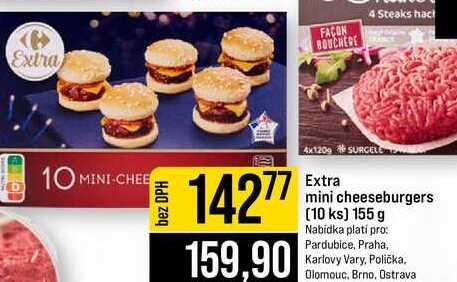 Extra mini cheeseburgers 10 ks 155 g
