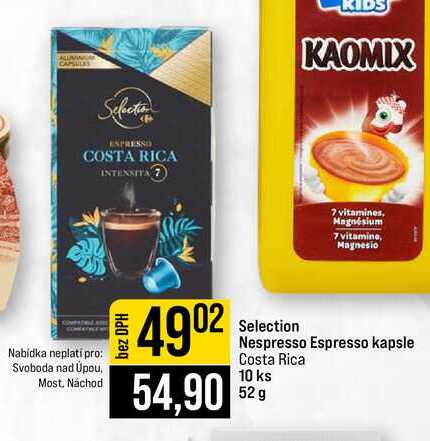 Selection Nespresso Espresso kapsle Costa Rica 10 ks 52 g 