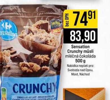 Sensation Crunchy müsli mléčná čokoláda 500 g