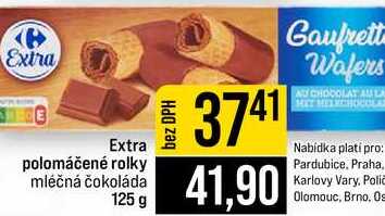 Extra polomáčené rolky mléčná čokoláda 125 g 