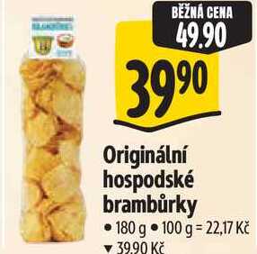 Originální hospodské brambůrky, 180 g