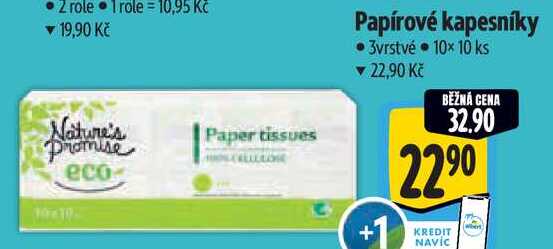 Papírové kapesníky, 10x 10 ks