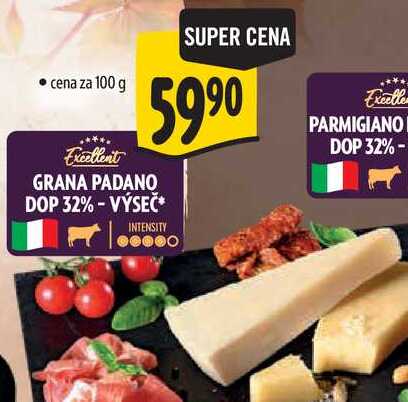 GRANA PADANO DOP 32% VÝSEČ, cena za 100 g