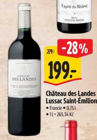 Château des Landes Lussac Saint-Émilion, 0,75 l