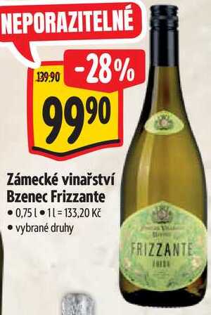 Zámecké vinařství Bzenec Frizzante, 0,75 l