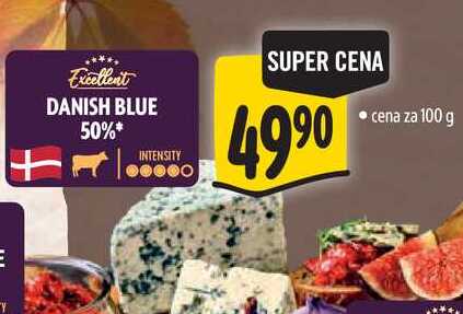 DANISH BLUE 50%, cena za 100 g  