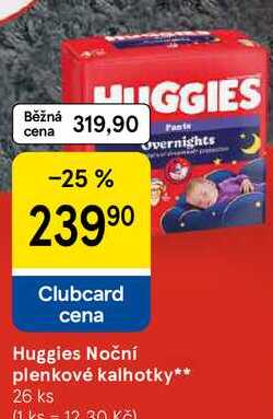 Huggies Noční plenkové kalhotky, 26 ks