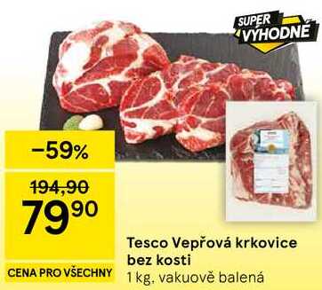Tesco Vepřová krkovice bez kosti, 1 kg