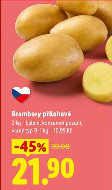 Brambory přílohové, 2 kg balení