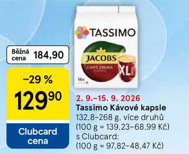 Tassimo Kávové kapsle, 132.8-268 g, více druhů