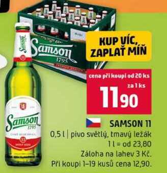 SAMSON 11 0,5l pivo světlý, tmavý ležák