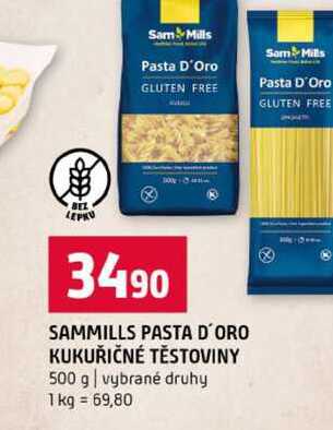 SAMMILLS PASTA D'ORO KUKUŘIČNÉ TĚSTOVINY 500 g vybrané druhy
