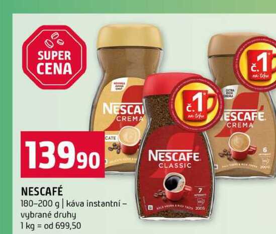 NESCAFÉ 180-200 g káva instantní vybrané druhy