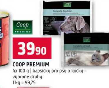 COOP PREMIUM 4x 100 g kapsičky pro psy a kočky vybrané druhy