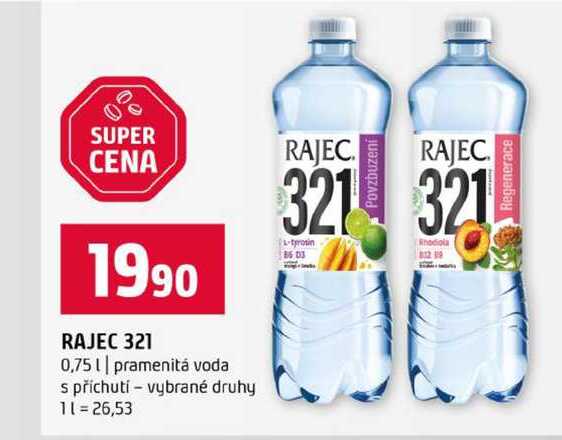 RAJEC 321 0,75l pramenitá voda s příchutí vybrané druhy
