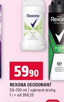 REXONA DEODORANT 50-150 ml vybrané druhy