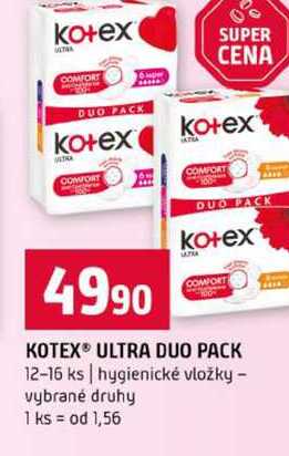 KOTEX ULTRA DUO PACK 12-16 ks hygienické vložky vybrané druhy