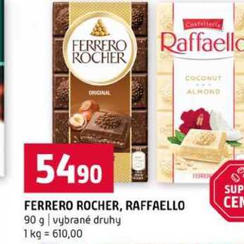 FERRERO ROCHER, RAFFAELLO 90 g vybrané druhy