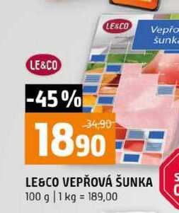 LE&CO VEPŘOVÁ ŠUNKA 100 g