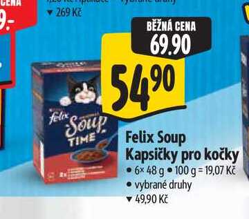 Felix Soup Kapsičky pro kočky 6x 48 g