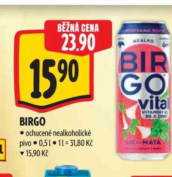 BIRGO ochucené nealkoholické pivo 0,51 l