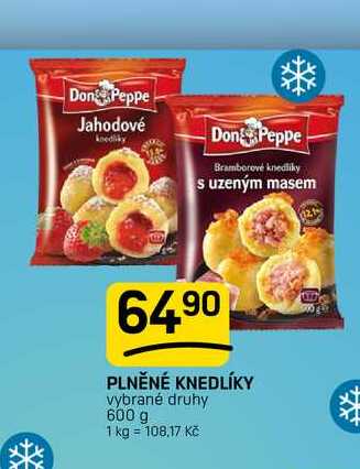 PLNĚNÉ KNEDLÍKY vybrané druhy 600 g