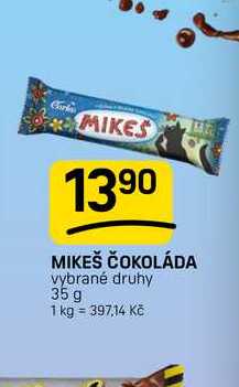 MIKEŠ ČOKOLÁDA vybrané druhy 35 g