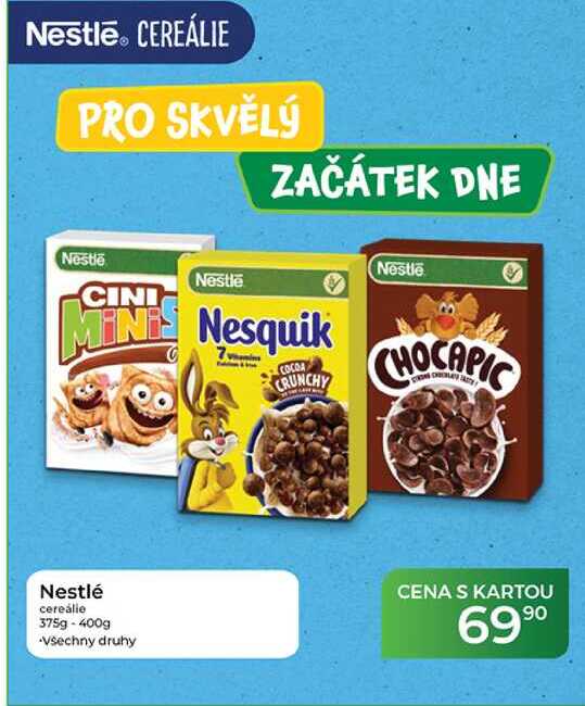 Nestlé cereálie 375g-400g