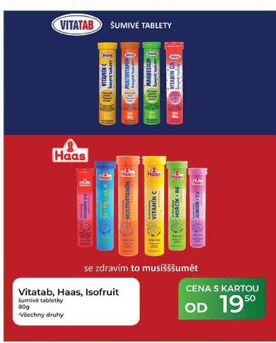 Vitatab, Haas, Isofruit šumivé tabletky 80g