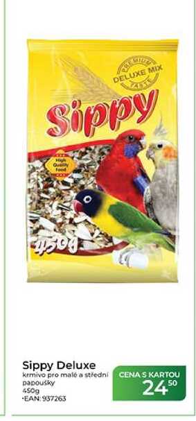 Sippy Deluxe krmivo pro malé a střední papoušky 450g