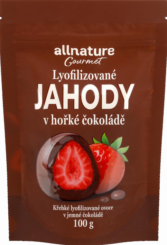 Allnature Lyofilizované jahody v hořké čokoládě