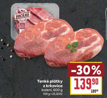 Tenké plátky z krkovice balení, 600 g