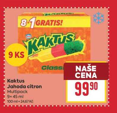 Kaktus Jahoda citron Multipack 9x 45 ml 