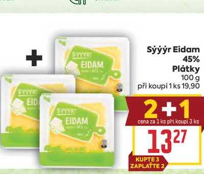 Sýýýr Eidam 45% Plátky 100 g  