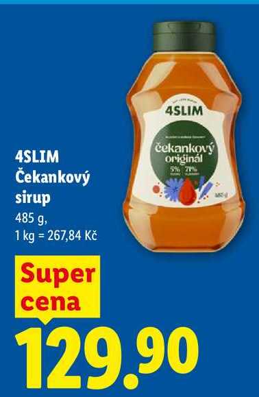 4SLIM Čekankový sirup, 485 g