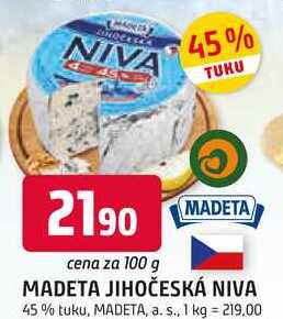 MADETA JIHOČESKÁ NIVA 45% tuku, 100g