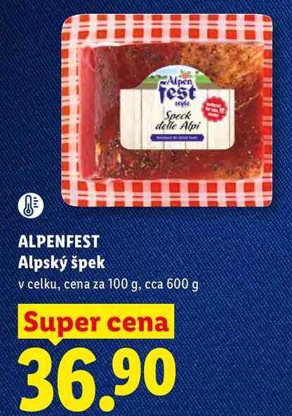 ALPENFEST Alpský špek, cena za 100 g