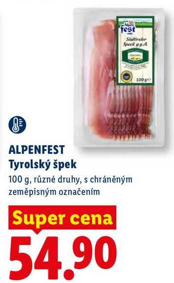 ALPENFEST Tyrolský špek, 100 g