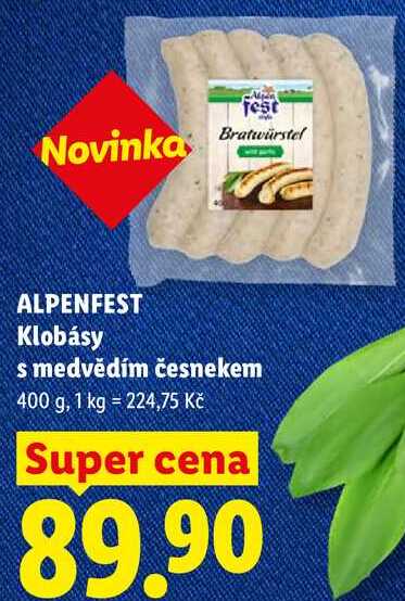 ALPENFEST Klobásy s medvědím česnekem, 400 g