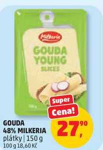 GOUDA 48% MILKERIA plátky, 150 g